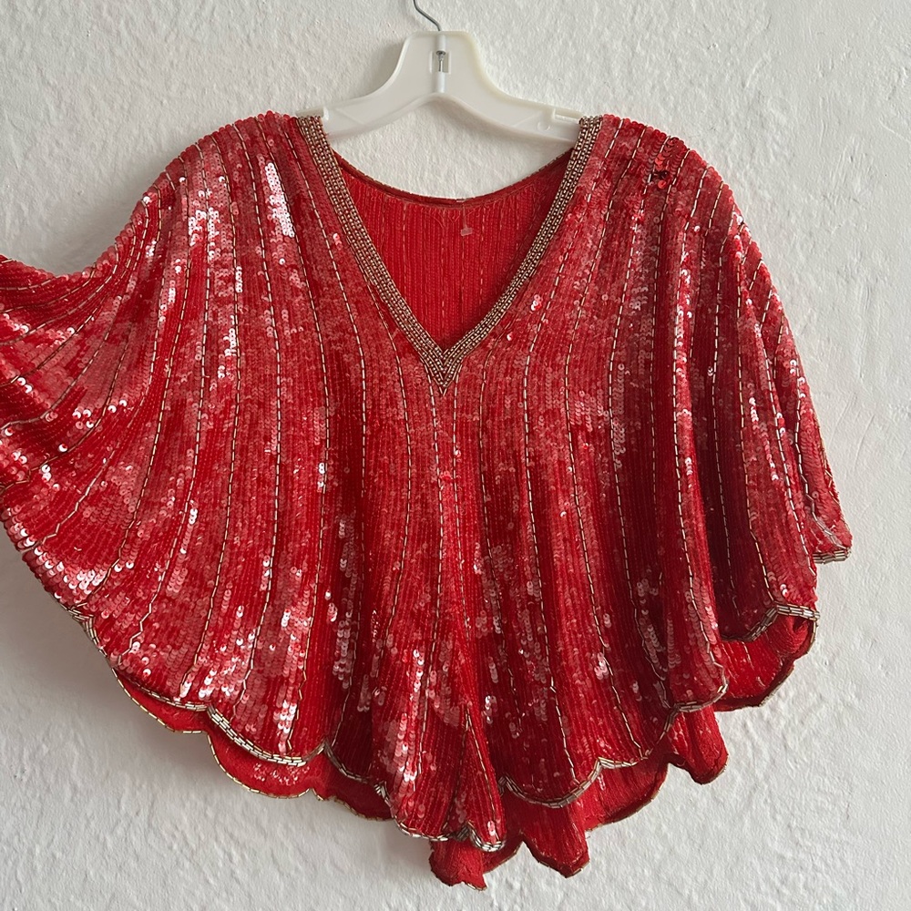 Vintage beaded cape top